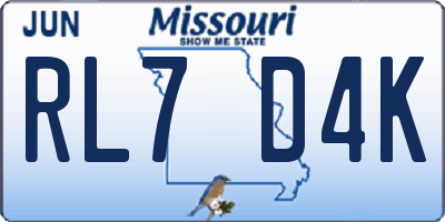 MO license plate RL7D4K