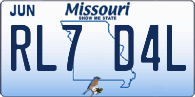 MO license plate RL7D4L