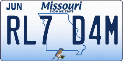 MO license plate RL7D4M