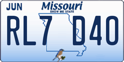 MO license plate RL7D4O