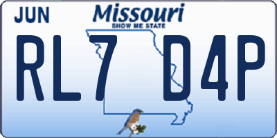 MO license plate RL7D4P