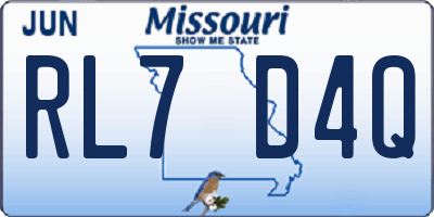 MO license plate RL7D4Q