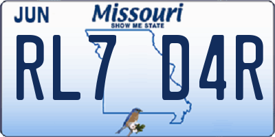 MO license plate RL7D4R