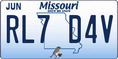 MO license plate RL7D4V