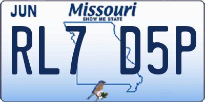 MO license plate RL7D5P