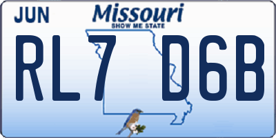 MO license plate RL7D6B