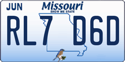MO license plate RL7D6D
