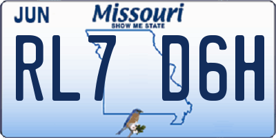 MO license plate RL7D6H