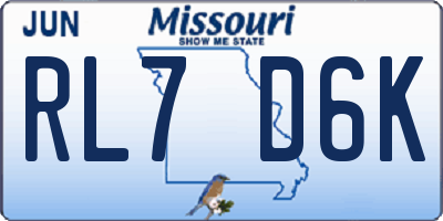 MO license plate RL7D6K