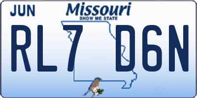 MO license plate RL7D6N