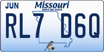 MO license plate RL7D6Q