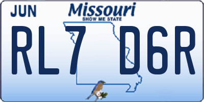 MO license plate RL7D6R