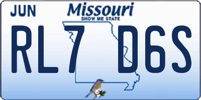 MO license plate RL7D6S