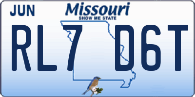 MO license plate RL7D6T