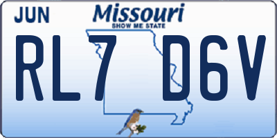 MO license plate RL7D6V