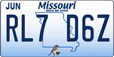 MO license plate RL7D6Z