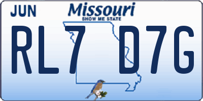 MO license plate RL7D7G