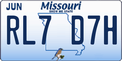 MO license plate RL7D7H