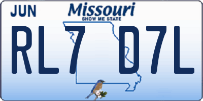 MO license plate RL7D7L