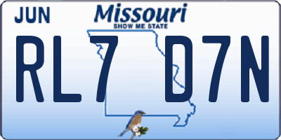 MO license plate RL7D7N