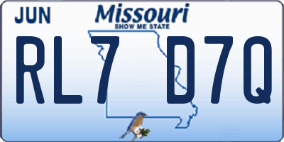 MO license plate RL7D7Q