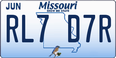MO license plate RL7D7R