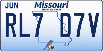 MO license plate RL7D7V
