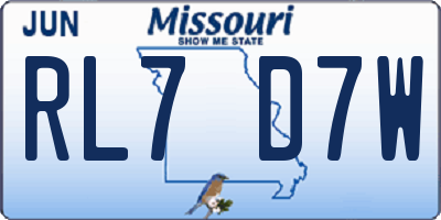 MO license plate RL7D7W