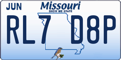 MO license plate RL7D8P