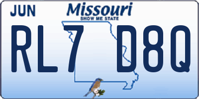 MO license plate RL7D8Q