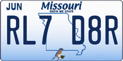 MO license plate RL7D8R