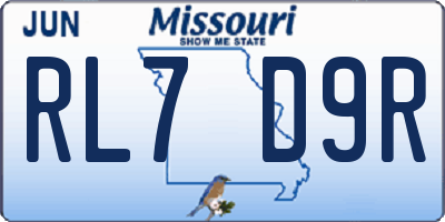 MO license plate RL7D9R