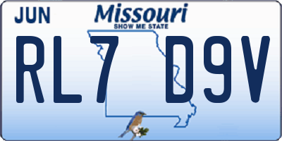 MO license plate RL7D9V