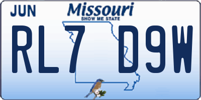 MO license plate RL7D9W