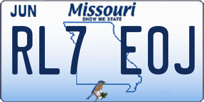 MO license plate RL7E0J