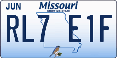 MO license plate RL7E1F