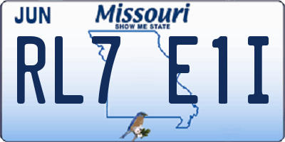 MO license plate RL7E1I