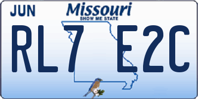 MO license plate RL7E2C