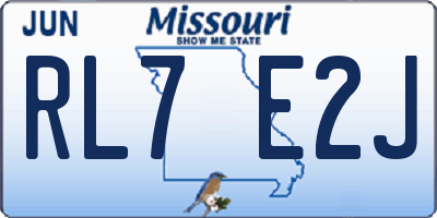 MO license plate RL7E2J