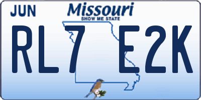 MO license plate RL7E2K