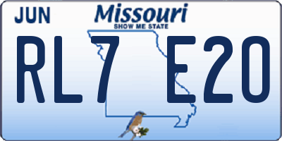 MO license plate RL7E2O
