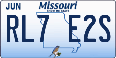 MO license plate RL7E2S