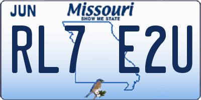 MO license plate RL7E2U