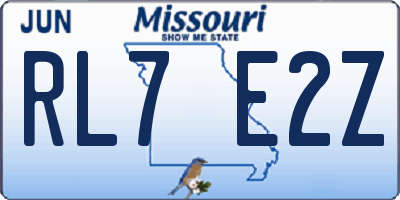 MO license plate RL7E2Z