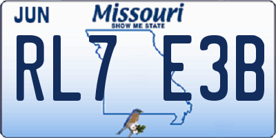 MO license plate RL7E3B