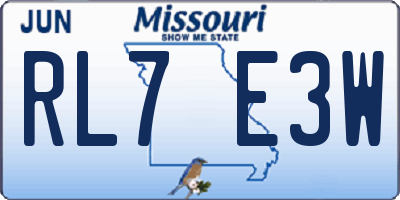 MO license plate RL7E3W