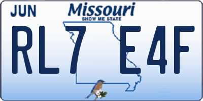 MO license plate RL7E4F