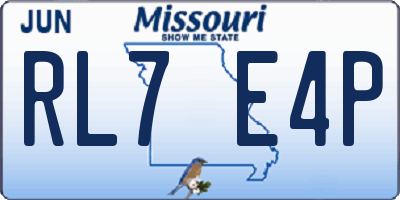 MO license plate RL7E4P
