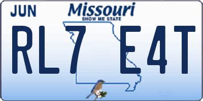 MO license plate RL7E4T