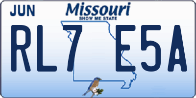 MO license plate RL7E5A